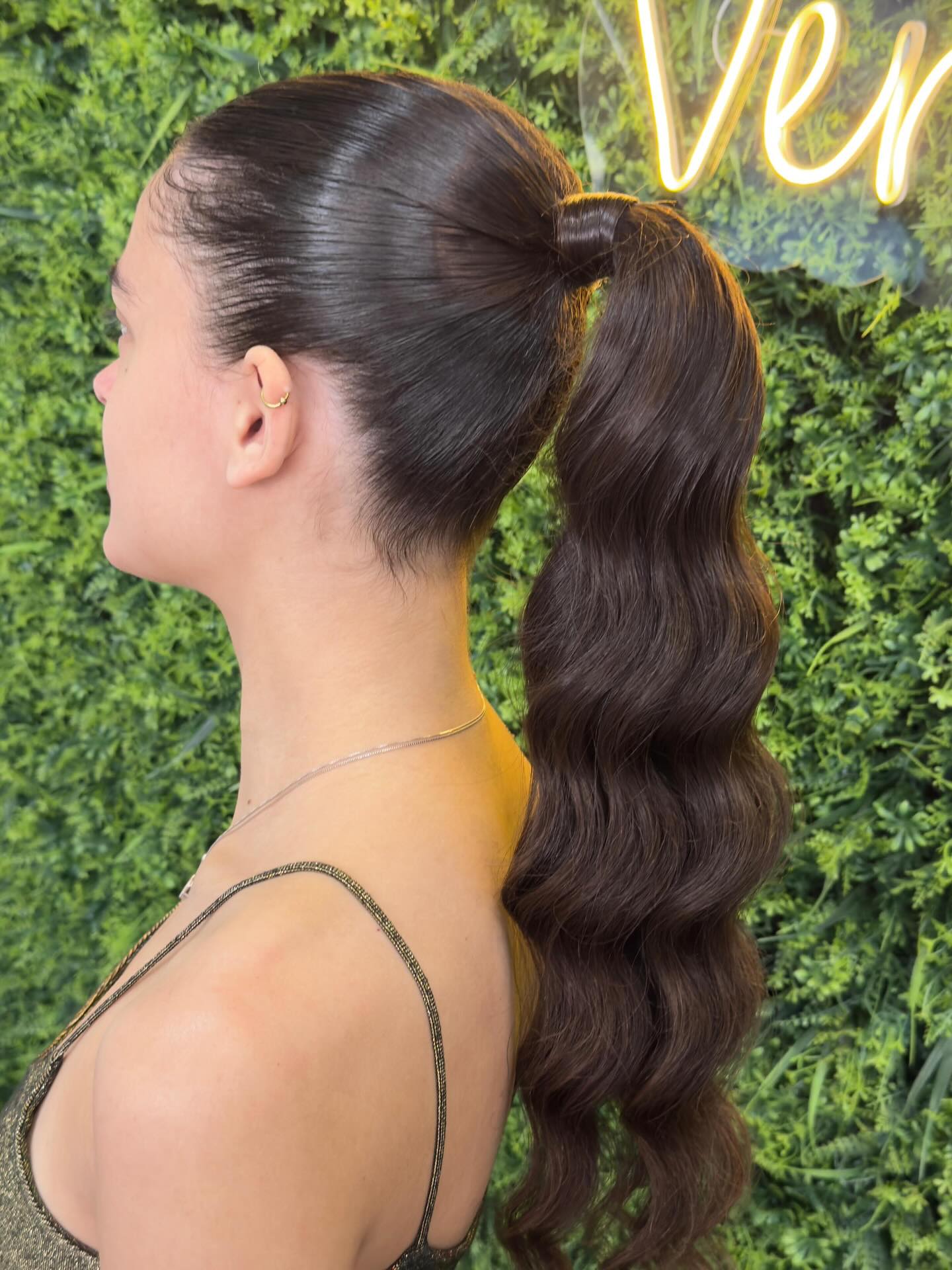 Penteado rabo de cavalo ondulado